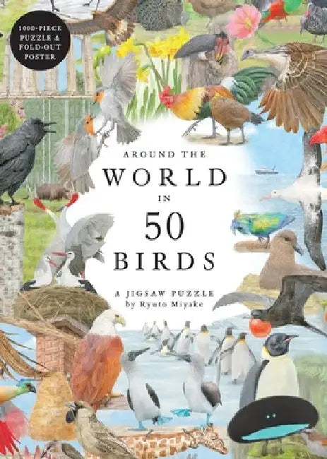 Around the World in 50 Birds 1000 Piece Puzzle: 1000 Piece Jigsaw by Ryuto Miyake