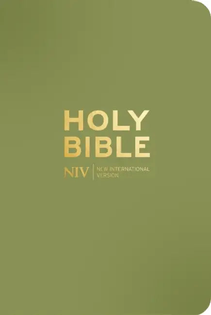NIV Pocket Olive Green Bible with Gold Zip by New International Version