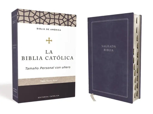 Biblia Católica Tapa Dura, Azul, Tamaño Personal Con Uñero by Catholic Bible Press