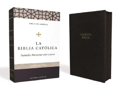 Biblia Católica, Tamaño Personal, Leathersoft, Negra, Con Cierre, Comfort Print by Católica, Editorial