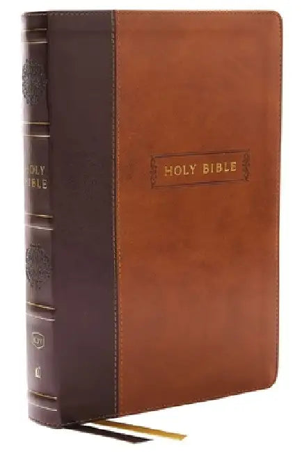 KJV Holy Bible, Center-Column Reference Bible, Leathersoft, Brown, 72,000+ Cross References, Red Letter, Thumb Indexed, Comfort Print: King James Vers by Thomas Nelson