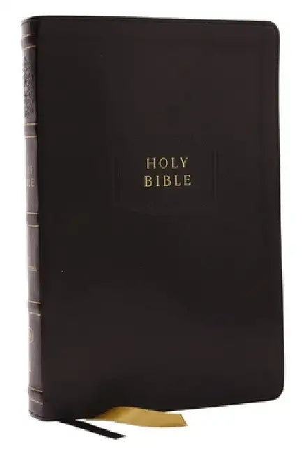 Kjv, Center-Column Reference Bible with Apocrypha, Leathersoft, Black, 72,000 Cross-References, Red Letter, Thumb Indexed, Comfort Print: King James V by Thomas Nelson