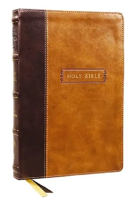 Kjv, Center-Column Reference Bible with Apocrypha, Leathersoft, Brown, 72,000 Cross-References, Red Letter, Comfort Print: King James Version: King Ja by Thomas Nelson
