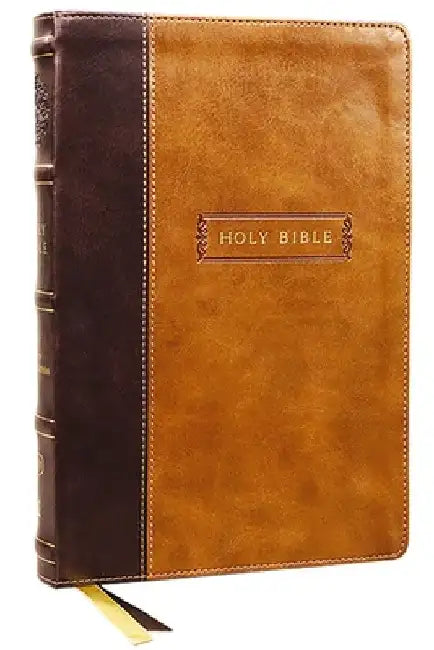 Kjv, Center-Column Reference Bible with Apocrypha, Leathersoft, Brown, 72,000 Cross-References, Red Letter, Thumb Indexed, Comfort Print: King James V by Thomas Nelson