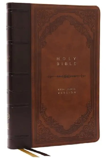 KJV Bible, Giant Print Thinline Bible, Vintage Series, Leathersoft, Brown, Red Letter, Comfort Print: King James Version: King James Version by Thomas Nelson
