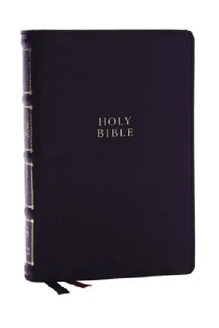 Nkjv, Compact Center-Column Reference Bible, Black Genuine Leather, Red Letter, Comfort Print by Thomas Nelson