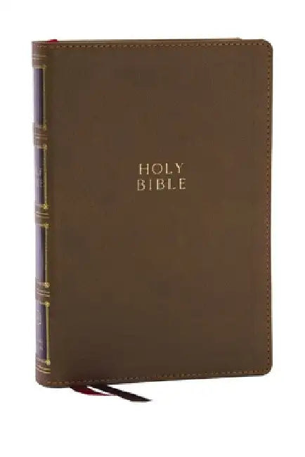 Kjv, Compact Center-Column Reference Bible, Leathersoft, Brown, Red Letter, Comfort Print