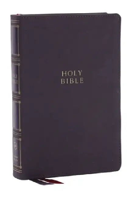 Kjv, Compact Center-Column Reference Bible, Leathersoft, Gray, Red Letter, Comfort Print