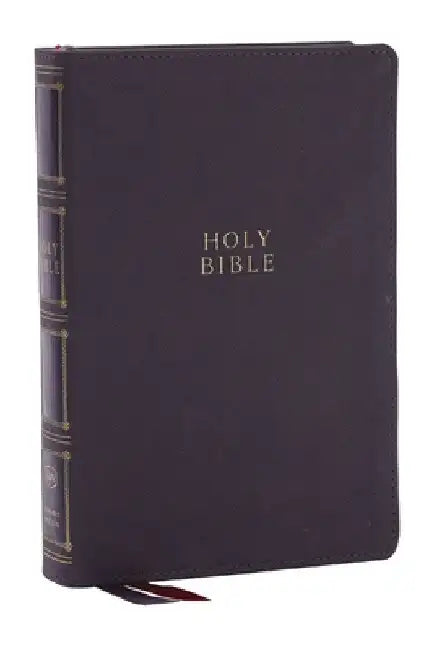 Kjv, Compact Center-Column Reference Bible, Leathersoft, Gray, Red Letter, Thumb Indexed, Comfort Print