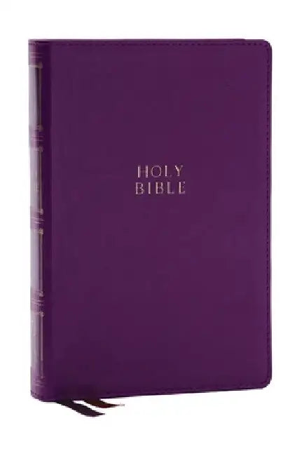 Kjv, Compact Center-Column Reference Bible, Leathersoft, Purple, Red Letter, Thumb Indexed, Comfort Print