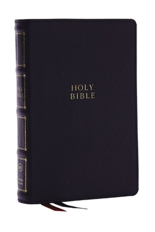 Kjv, Compact Center-Column Reference Bible, Genuine Leather, Black, Red Letter, Comfort Print
