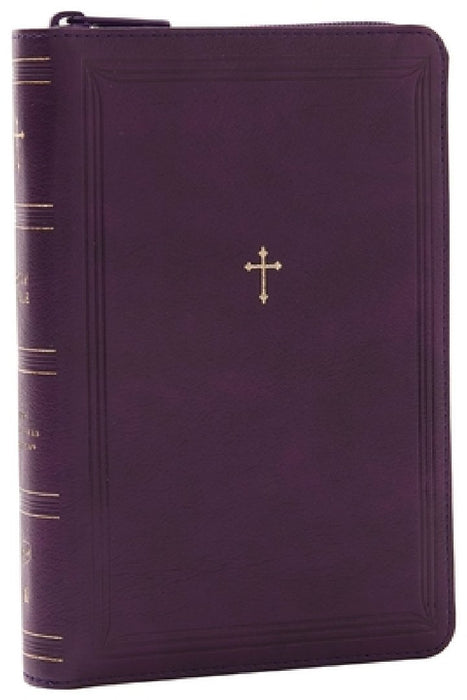 Nkjv, Compact Paragraph-Style Reference Bible, Leathersoft, Purple with Zipper, Red Letter, Comfort Print: Holy Bible, New King James Version