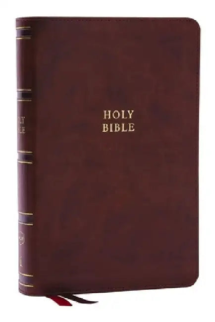 Nkjv, Single-Column Reference Bible, Verse-By-Verse, Leathersoft, Brown, Red Letter, Comfort Print