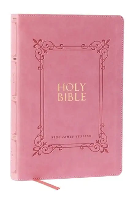 KJV Holy Bible Large Print Center-Column Reference Bible, Pink Leathersoft, 53,000 Cross References, Red Letter, Comfort Print: King James Version by Thomas Nelson