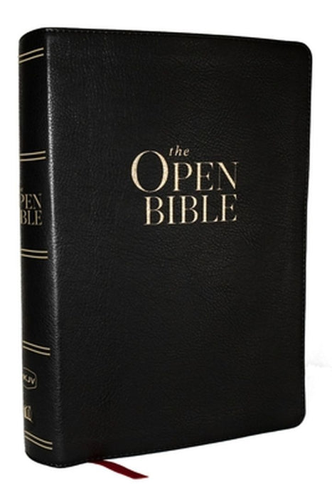 The Open Bible: Read and Discover the Bible for Yourself (Nkjv, Black Leathersoft, Red Letter, Comfort Print)