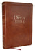 The Open Bible: Read and Discover the Bible for Yourself (NKJV Brown Leathersoft, Red Letter, Comfort Print)