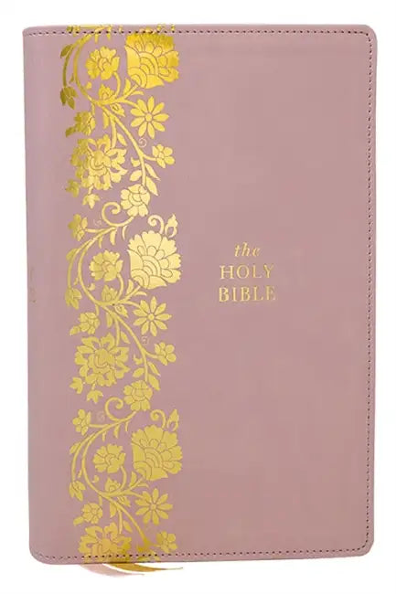 KJV Personal Size Large Print End-Of-Verse Reference Bible, Pink Leathersoft, Red Letter, Comfort Print (Thumb Indexed) by Thomas Nelson