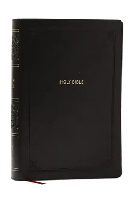 NKJV Giant Print End-Of-Verse Reference Bible, Black Leathersoft, Red Letter, Comfort Print: Holy Bible by Thomas Nelson