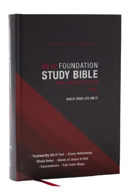 NKJV Foundation Study Bible, Wide-Margin, Black Hardcover, Red Letter by Thomas Nelson