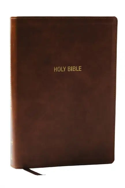 NKJV Foundation Study Bible, Wide-Margin, Brown Leathersoft, Red Letter by Thomas Nelson