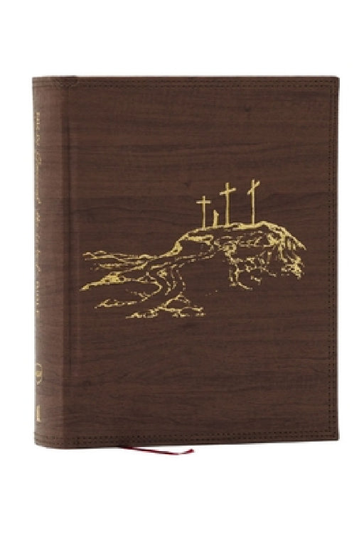 Nkjv, Journal the Word Bible, Large Print: Reflect, Journal or Create Art Next to Your Favorite Verses (Brown Leathersoft Over Board, Red Letter) by Thomas Nelson