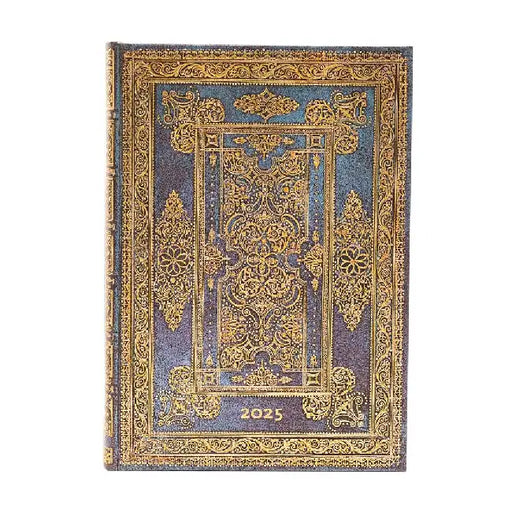 Blue Luxe (Luxe Design) Midi 12-month Day-at-a-time Hardback Dayplanner 2025 (Elastic Band Closure) by Paperblanks