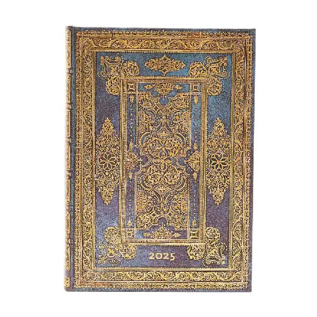Blue Luxe (Luxe Design) Midi 12-month Day-at-a-time Hardback Dayplanner 2025 (Elastic Band Closure) by Paperblanks