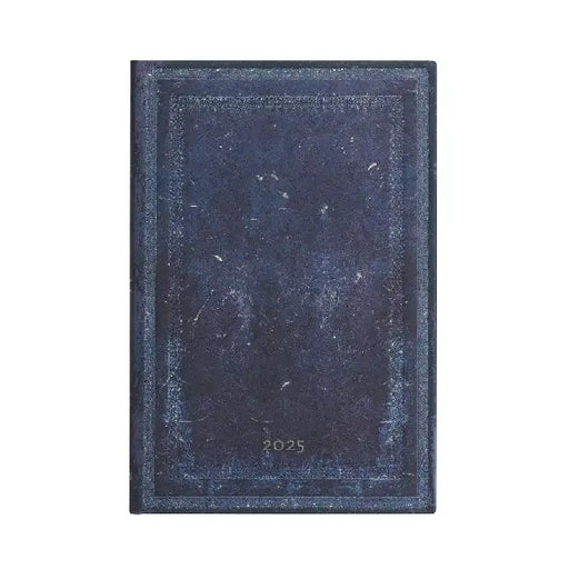 Inkblot (Old Leather Collection) Midi 12-month Horizontal Hardback Dayplanner 2025 (Elastic Band Closure) by Paperblanks