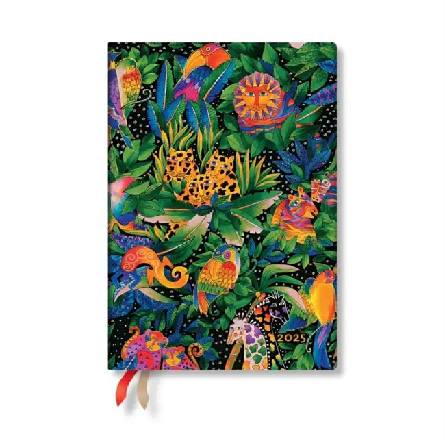 Jungle Song (Whimsical Creations) Midi 12-month Verso Hardback Dayplanner 2025 (Elastic Band Closure) by Paperblanks