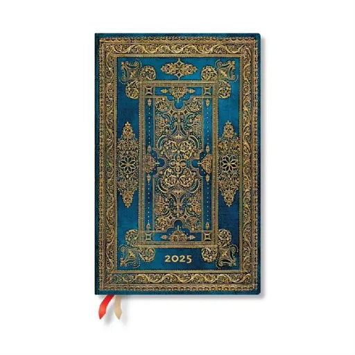 Blue Luxe (Luxe Design) Maxi 12-month Horizontal Hardback Dayplanner 2025 (Elastic Band Closure) by Paperblanks