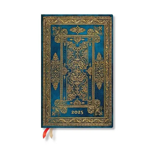 Blue Luxe (Luxe Design) Maxi 12-month Horizontal Hardback Dayplanner 2025 (Elastic Band Closure) by Paperblanks