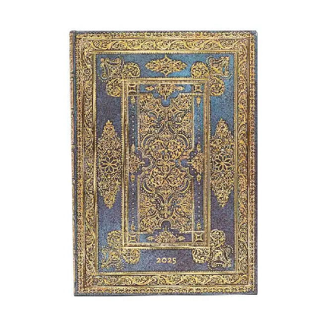 Blue Luxe (Luxe Design) Grande 12-month Vertical Hardback Dayplanner 2025 (Elastic Band Closure) by Paperblanks