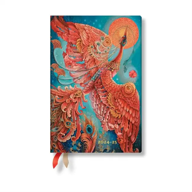 Firebird (Birds of Happiness) Mini 12-month Horizontal Softcover Flexi Dayplanner 2025 (Elastic Band Closure) by Paperblanks