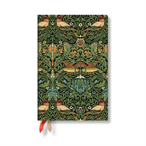 Morris Birds (William Morris) Mini 12-month Horizontal Softcover Flexi Dayplanner 2025 (Elastic Band Closure) by Paperblanks