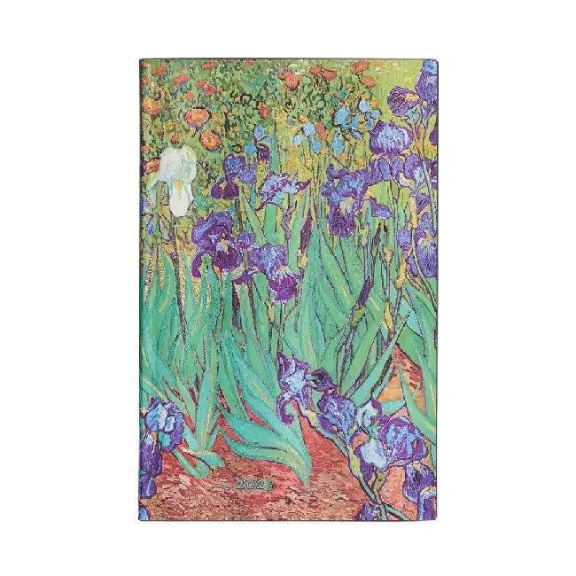 Van Gogh’s Irises Maxi 12-month Horizontal Softcover Flexi Dayplanner 2025 (Elastic Band Closure) by Paperblanks