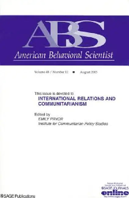 International Relations and Communitarianism by Emily Pryor