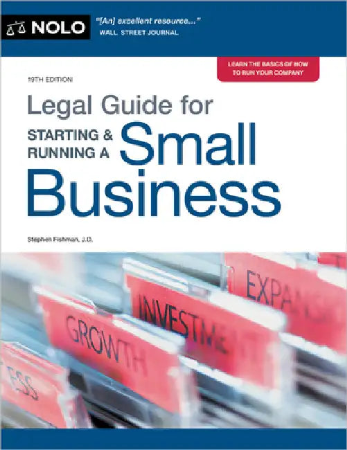Legal Guide for Starting & Running a Small Business by Editors Of Nolo