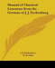 Manual of Classical Literature from the German of J. J. Eschenburg by J. J. Eschenburg, N. W. Fiske
