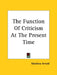 The Function Of Criticism At The Present Time by Matthew Arnold