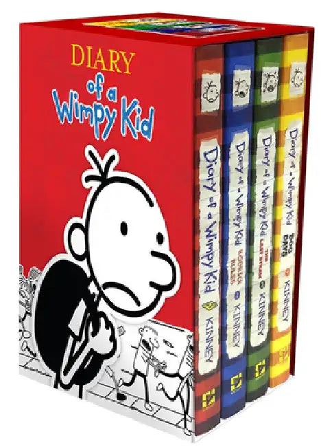 Diary of a Wimpy Kid Box of Books 1-4 Hardcover Gift Set: Diary of a Wimpy Kid, Rodrick Rules, the Last Straw, Dog Days by Jeff Kinney