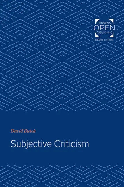 Subjective Criticism by David Bleich