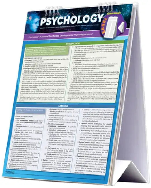 Psychology Easel Book: Psychology 101, Abnormal & Developmental Psychology by Barcharts Publishing Inc