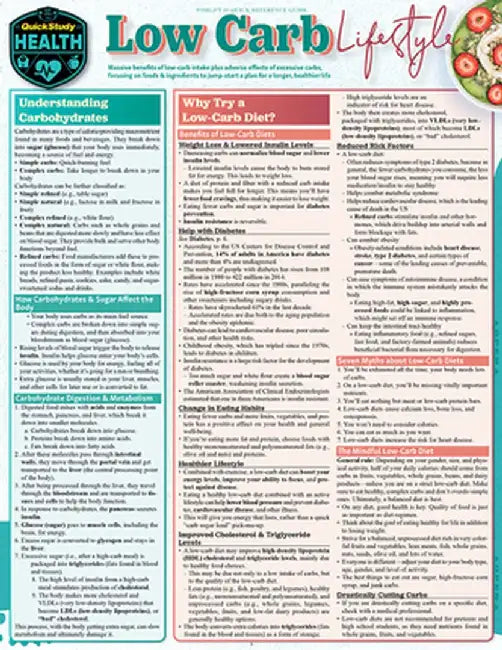 Low Carb Lifestyle: A Quickstudy Laminated Reference by Lorraine Martindale