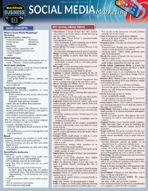 Social Media Marketing: A Quickstudy Laminated Reference Guide by Edwards