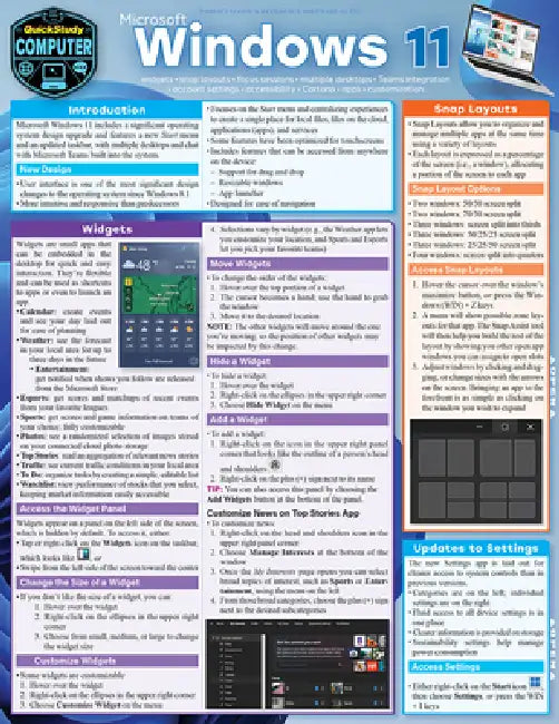 Microsoft Windows 11: Quickstudy Laminated Computer Reference by Katie Gatto
