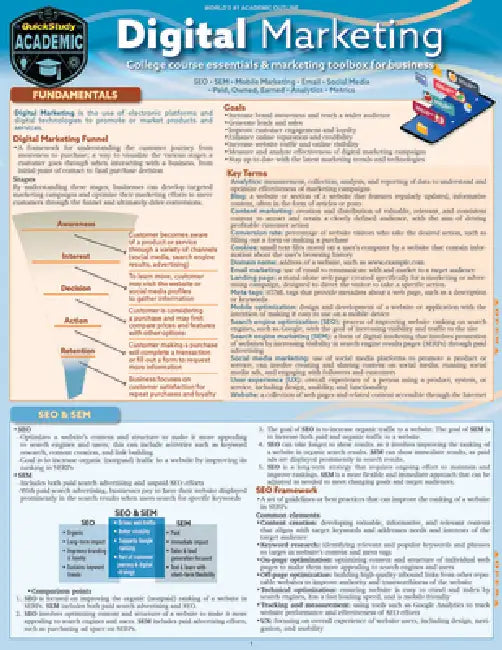 Digital Marketing: A Quickstudy Laminated Reference & Study Guide by Kyle Allison
