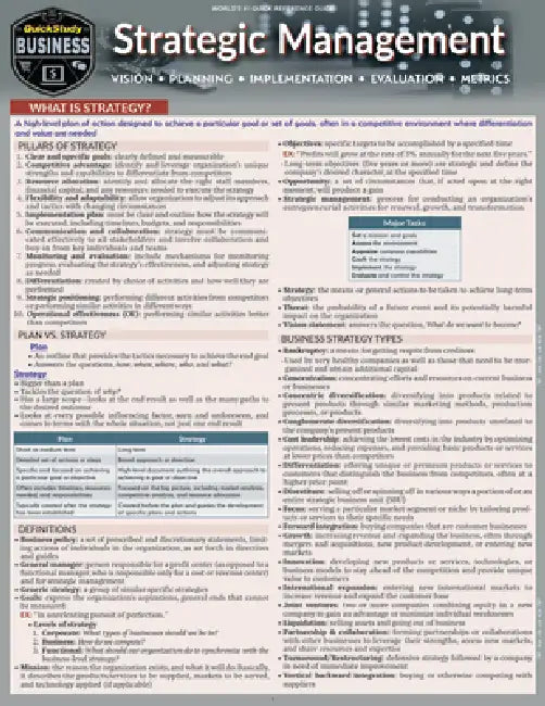 Strategic Management: Quickstudy Laminated Reference & Study Guide by Kyle Allison