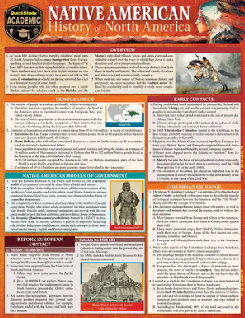 Native American History - North America: Quickstudy Lamninated Reference & Study Guide by Bruce E. Johansen
