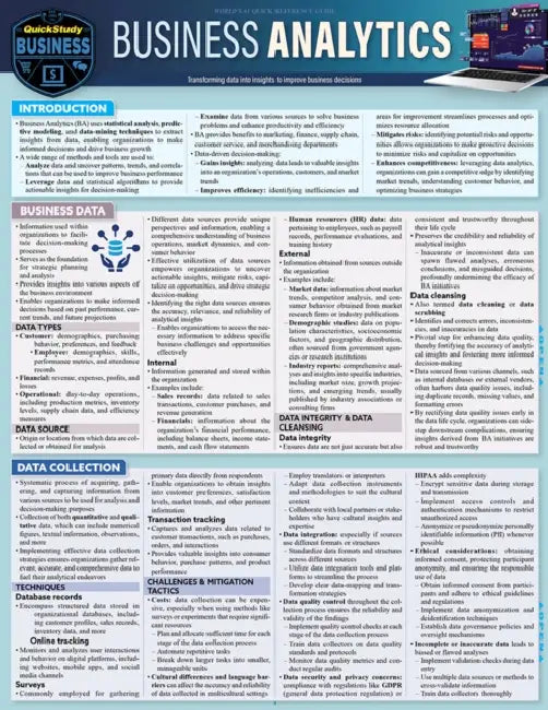 Business Analytics: A Quickstudy Laminated Reference Guide by Kyle Allison