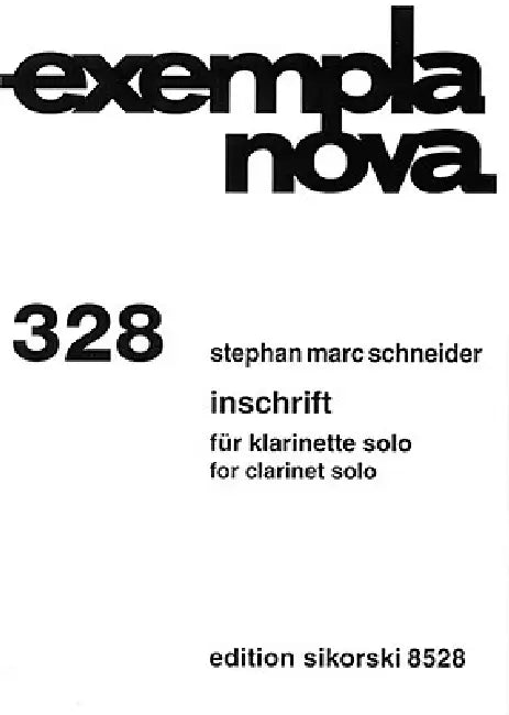 Inschrift: Clarinet Solo by Stephan Marc Schneider